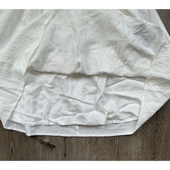 NWT Lulus Little Bit In Love White‎ Surplice Puff Sleeve Mini Dress Medium - Picture 12 of 13